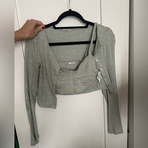 Zara cropped top and cardigan set